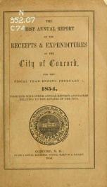 Annual report of the receipts and expenditures of the city of Concord 1854_cover