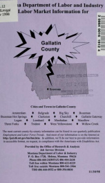 Labor market information for Gallatin County 1998_cover