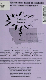 Labor market information for Gallatin County 1998_cover