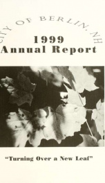 Annual city report, Berlin, New Hampshire 1999_cover