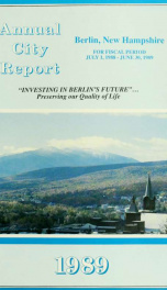 Annual city report, Berlin, New Hampshire 1989_cover