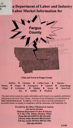 Labor market information for Fergus County 2000_cover