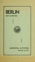 Annual city report, Berlin, New Hampshire 1957_cover