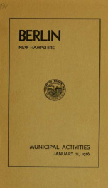 Annual city report, Berlin, New Hampshire 1956_cover