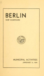 Annual city report, Berlin, New Hampshire 1954_cover