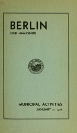 Annual city report, Berlin, New Hampshire 1953_cover