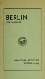 Annual city report, Berlin, New Hampshire 1950_cover