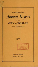 Annual city report, Berlin, New Hampshire 1935_cover