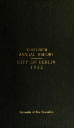 Annual city report, Berlin, New Hampshire 1932_cover