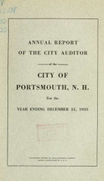 Receipts and expenditures of the Town of Portsmouth 1935_cover