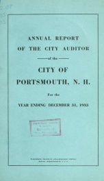 Receipts and expenditures of the Town of Portsmouth 1933_cover