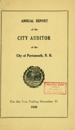 Receipts and expenditures of the Town of Portsmouth 1926_cover