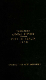 Annual city report, Berlin, New Hampshire 1930_cover