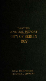 Annual city report, Berlin, New Hampshire 1927_cover