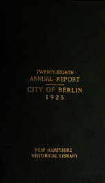 Annual city report, Berlin, New Hampshire 1925_cover