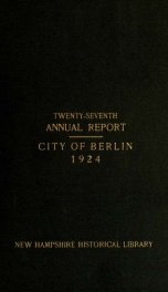 Annual city report, Berlin, New Hampshire 1924_cover