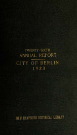 Annual city report, Berlin, New Hampshire 1923_cover