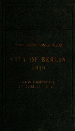 Annual city report, Berlin, New Hampshire 1919_cover