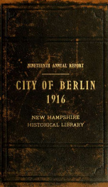 Annual city report, Berlin, New Hampshire 1916_cover