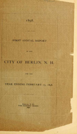 Annual city report, Berlin, New Hampshire 1898_cover