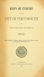 Receipts and expenditures of the Town of Portsmouth 1892_cover