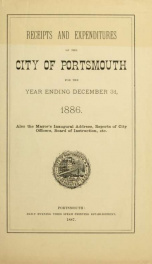 Receipts and expenditures of the Town of Portsmouth 1886_cover