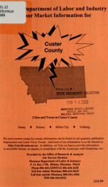 Labor market information for Custer County 1999_cover
