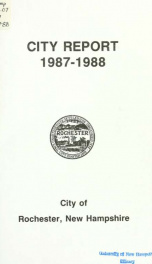 Annual report of the receipts and expenditures of the Town of Rochester 1987-1988_cover