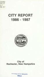 Annual report of the receipts and expenditures of the Town of Rochester 1986-1987_cover