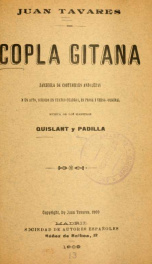 Copla gitana : zarzuela de costumbres andaluzas, en un acto, dividido en cuatro cuadros, en prosa y verso_cover