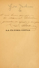 La última copla : zarzuela en un acto, dividido en cinco cuadros, original en prosa y verso_cover