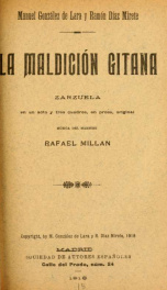 La maldición gitana : zarzuela en un acto y tres cuados, en prosa_cover