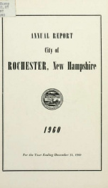 Annual report of the receipts and expenditures of the Town of Rochester 1960_cover