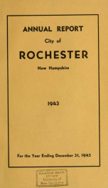 Annual report of the receipts and expenditures of the Town of Rochester 1943_cover