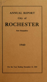 Annual report of the receipts and expenditures of the Town of Rochester 1940_cover