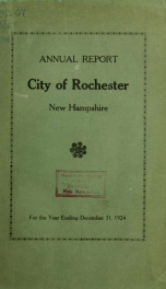 Annual report of the receipts and expenditures of the Town of Rochester 1924_cover