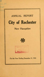 Annual report of the receipts and expenditures of the Town of Rochester 1922_cover