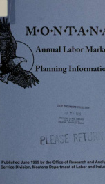 Montana annual labor market planning information 1999_cover