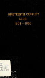 The Nineteenth Century Club yr.1904-1905_cover