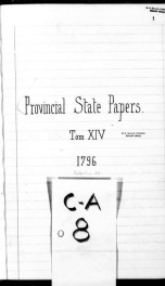 Provincial State Papers, 1767-1822 Tomos XIV-XV, 1796-1797_cover