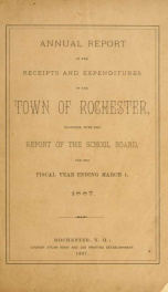 Annual report of the receipts and expenditures of the Town of Rochester 1887_cover