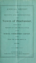 Annual report of the receipts and expenditures of the Town of Rochester 1884_cover