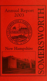 Receipts and expenditures of the Town of Somersworth for the year ending . 2003_cover