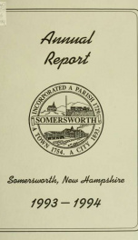 Receipts and expenditures of the Town of Somersworth for the year ending . 1993-1994_cover