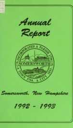 Receipts and expenditures of the Town of Somersworth for the year ending . 1992-1993_cover