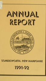 Receipts and expenditures of the Town of Somersworth for the year ending . 1991-1992_cover