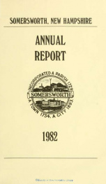 Receipts and expenditures of the Town of Somersworth for the year ending . 1982_cover