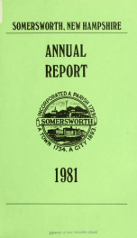 Receipts and expenditures of the Town of Somersworth for the year ending . 1981_cover