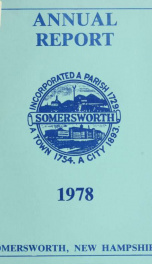 Receipts and expenditures of the Town of Somersworth for the year ending . 1978_cover