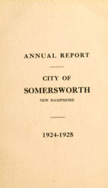 Receipts and expenditures of the Town of Somersworth for the year ending . 1925_cover